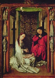 Die Geburt Christi, linker Flügel eines Triptychons, ca. 1496